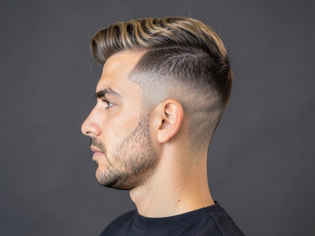 Man with a summer wave cut with taper