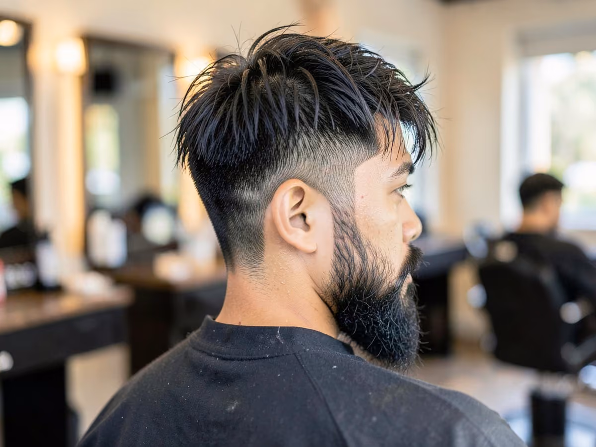 Man with a tousled summer fringe haircut