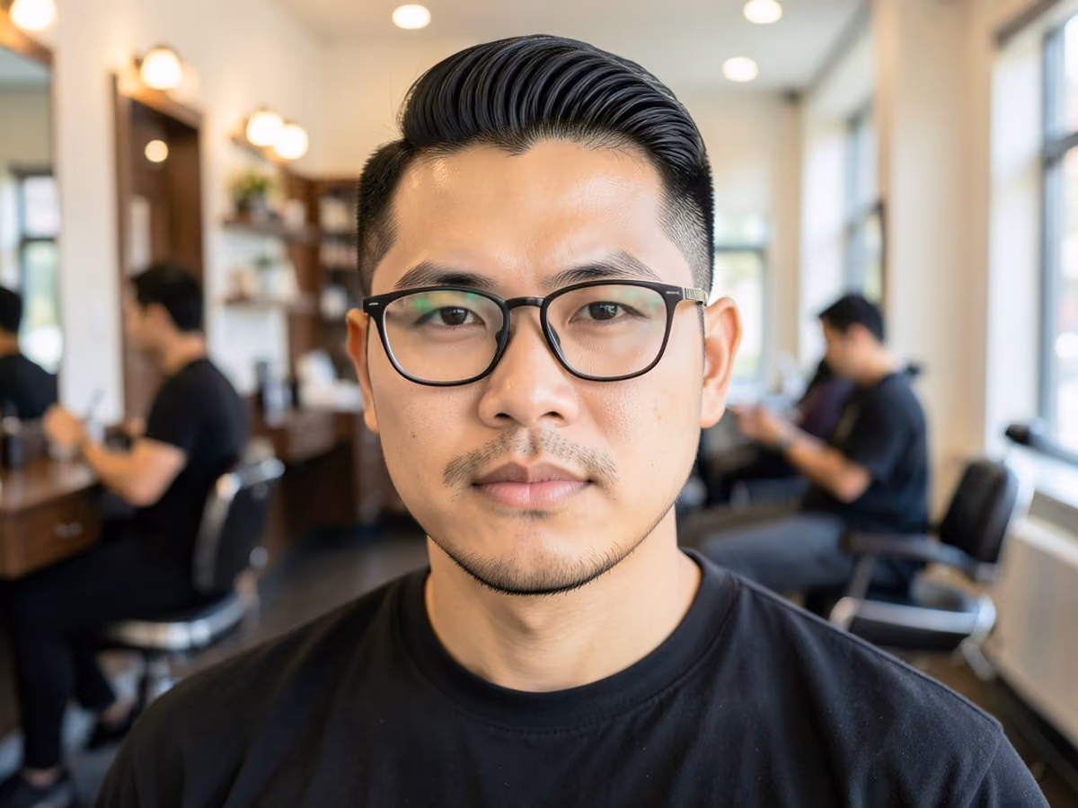 Man with a clark kent side part