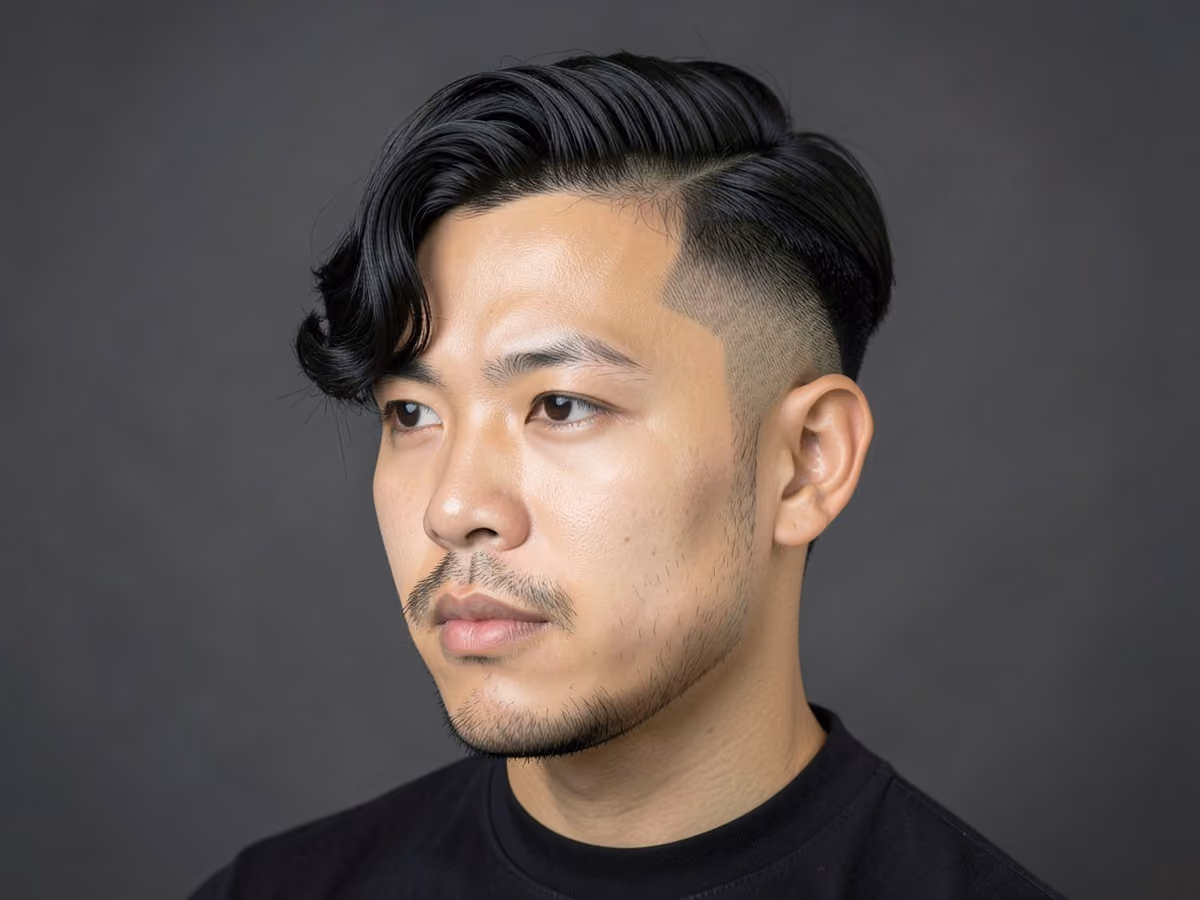 Man with a superman curl undercut