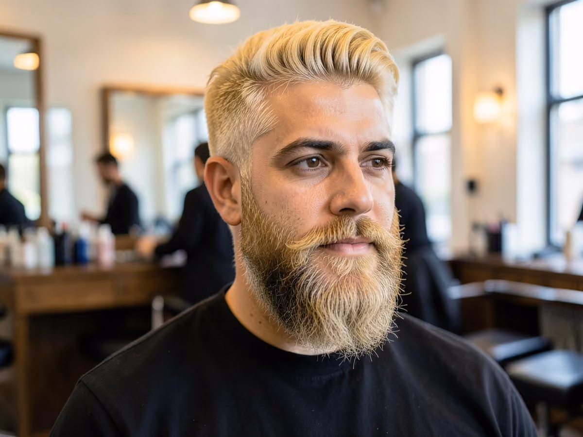 Man with a blonde surfer hair