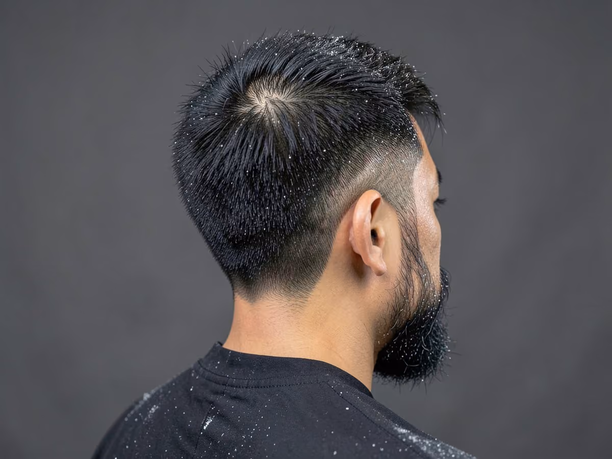 Man with a fine hair surfer cut