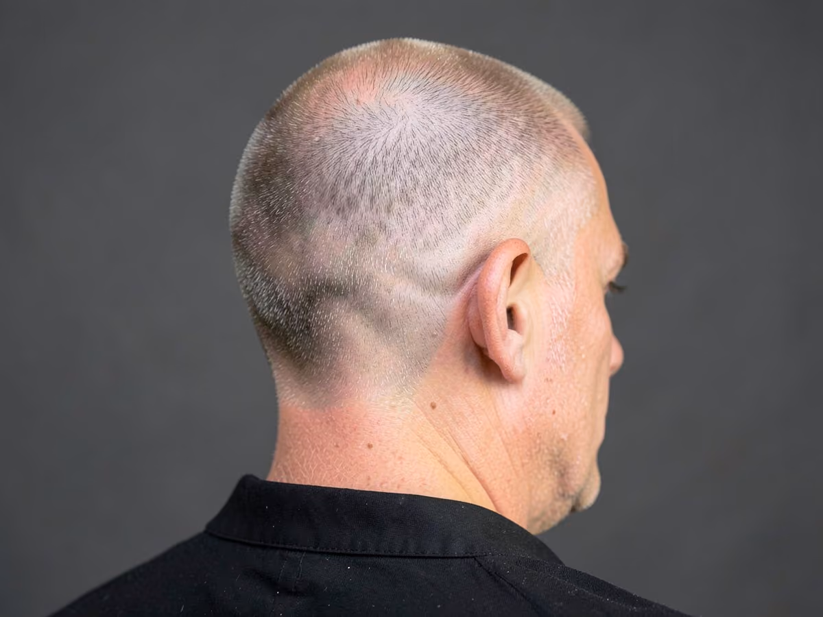 Man with a surfer buzz cut