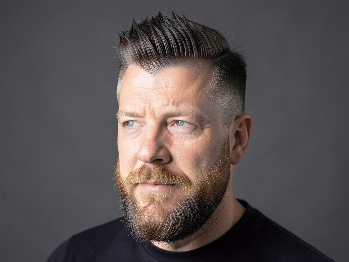Man with a surfer faux hawk