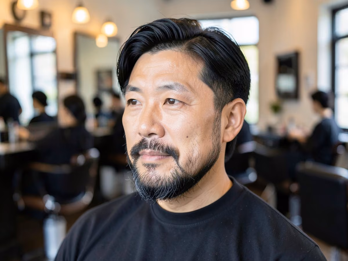Man with a surfer hair with beard