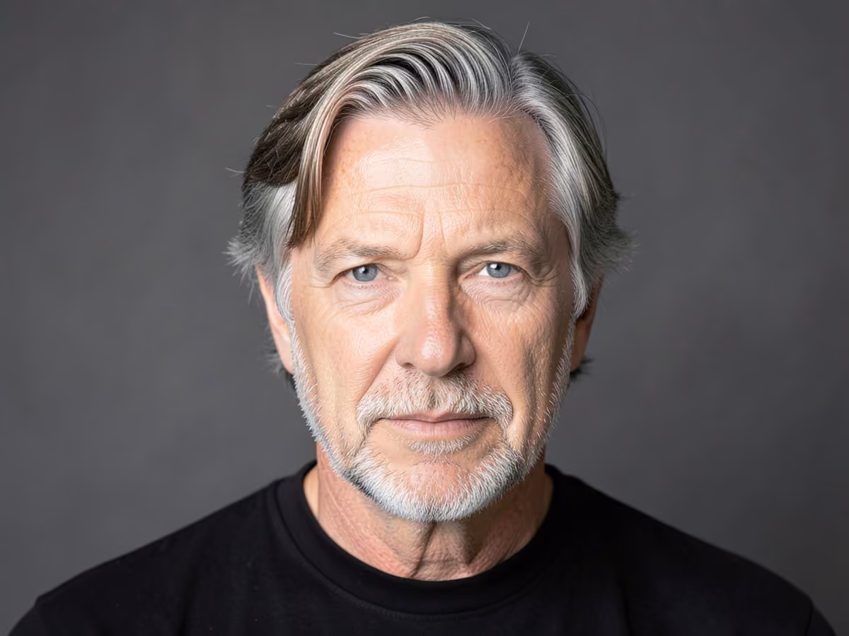 Man with a surfer middle part