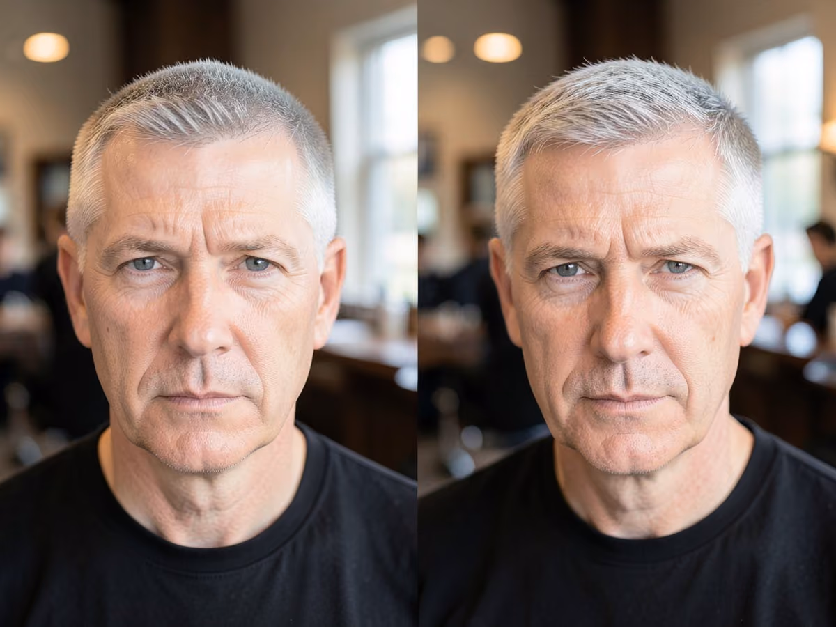 Man with a short takuache cut