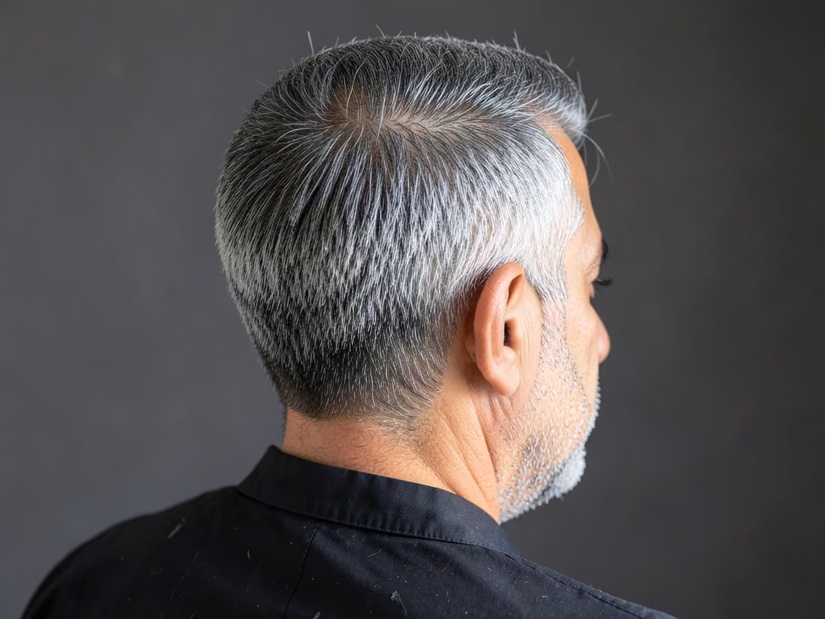 Man with a takuache cut for straight hair