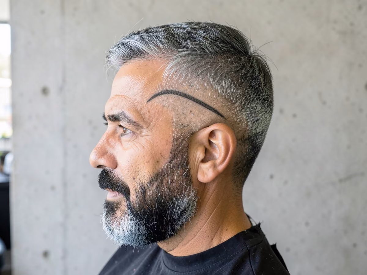 Man with a takuache cut with design