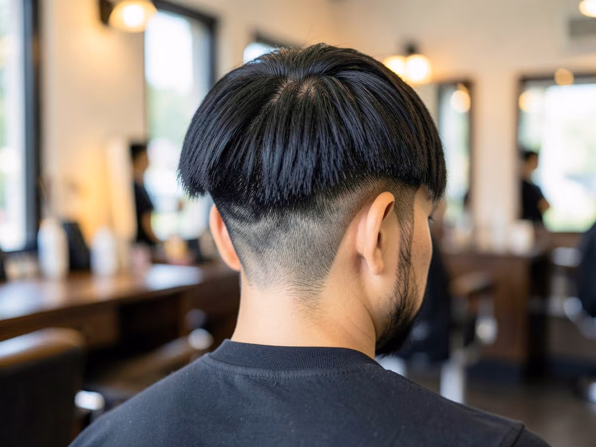 Man with a takuache cut with middle part