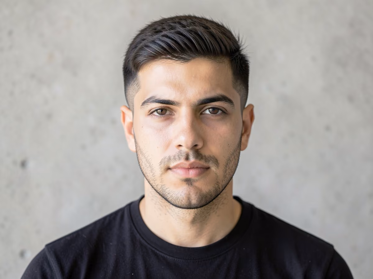 Man with a takuache low taper haircut