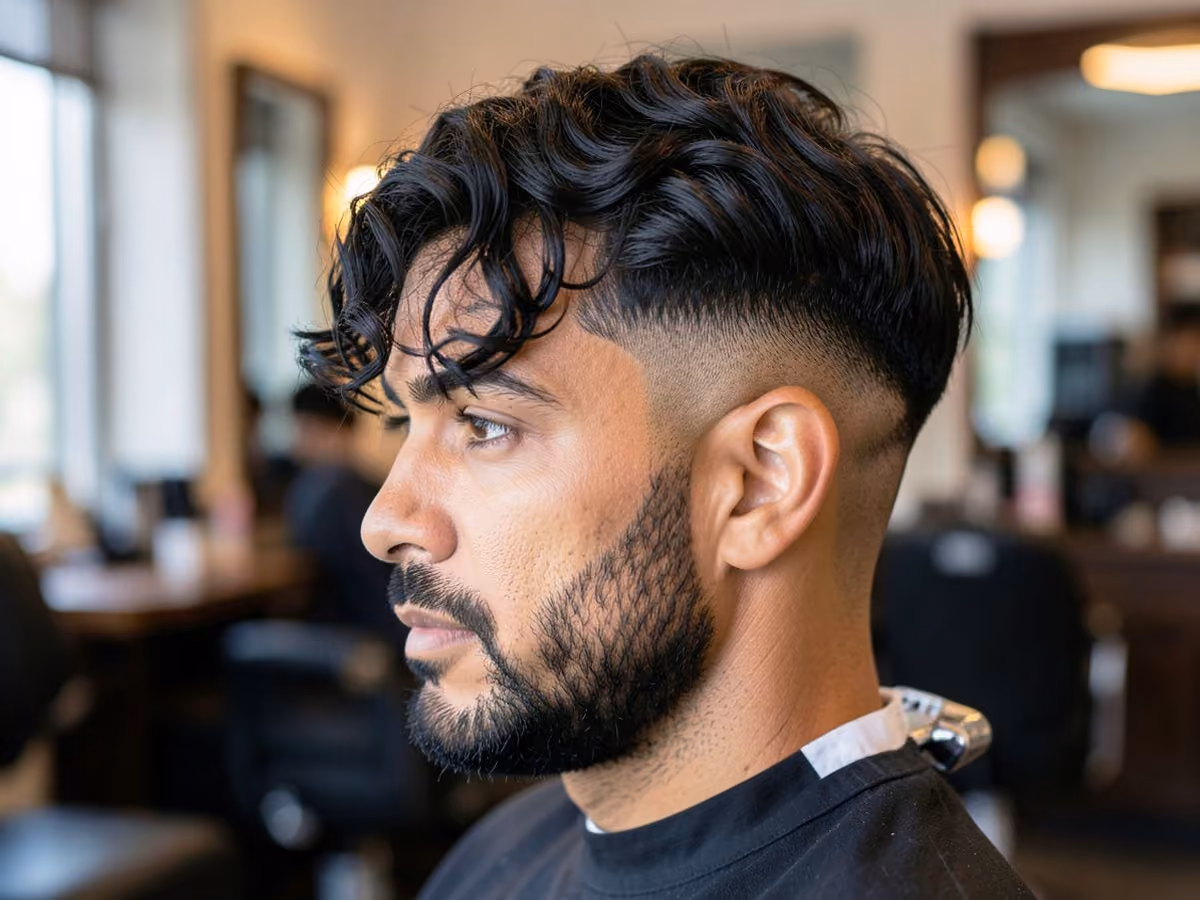 Man with a wavy takuache cut