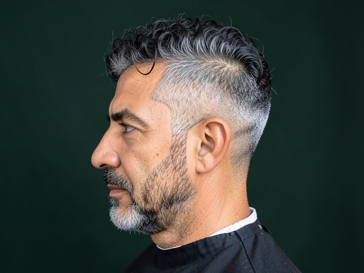 Man with a latino tape up haircut