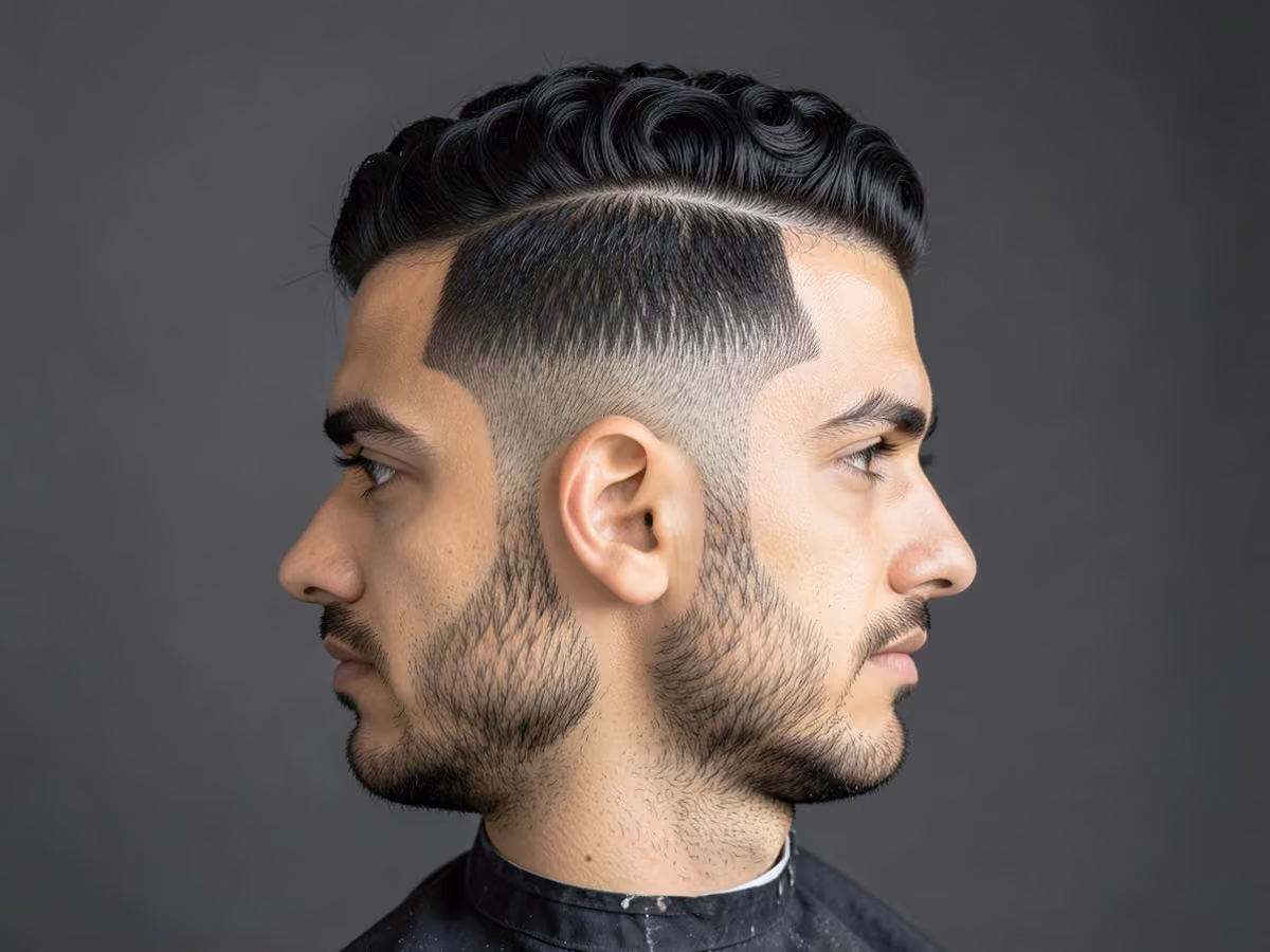 Man with a tape up frohawk