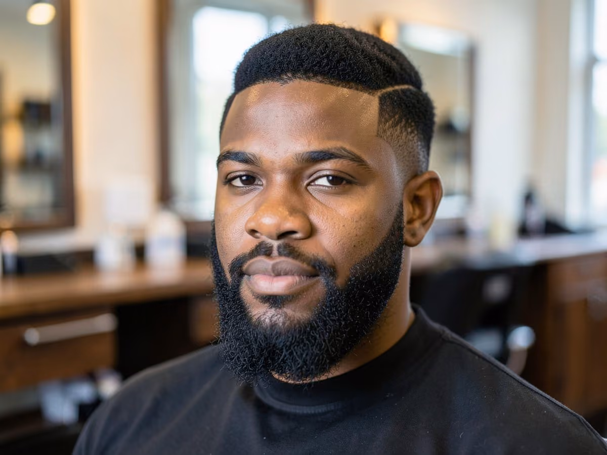 Man with a tape up middle part