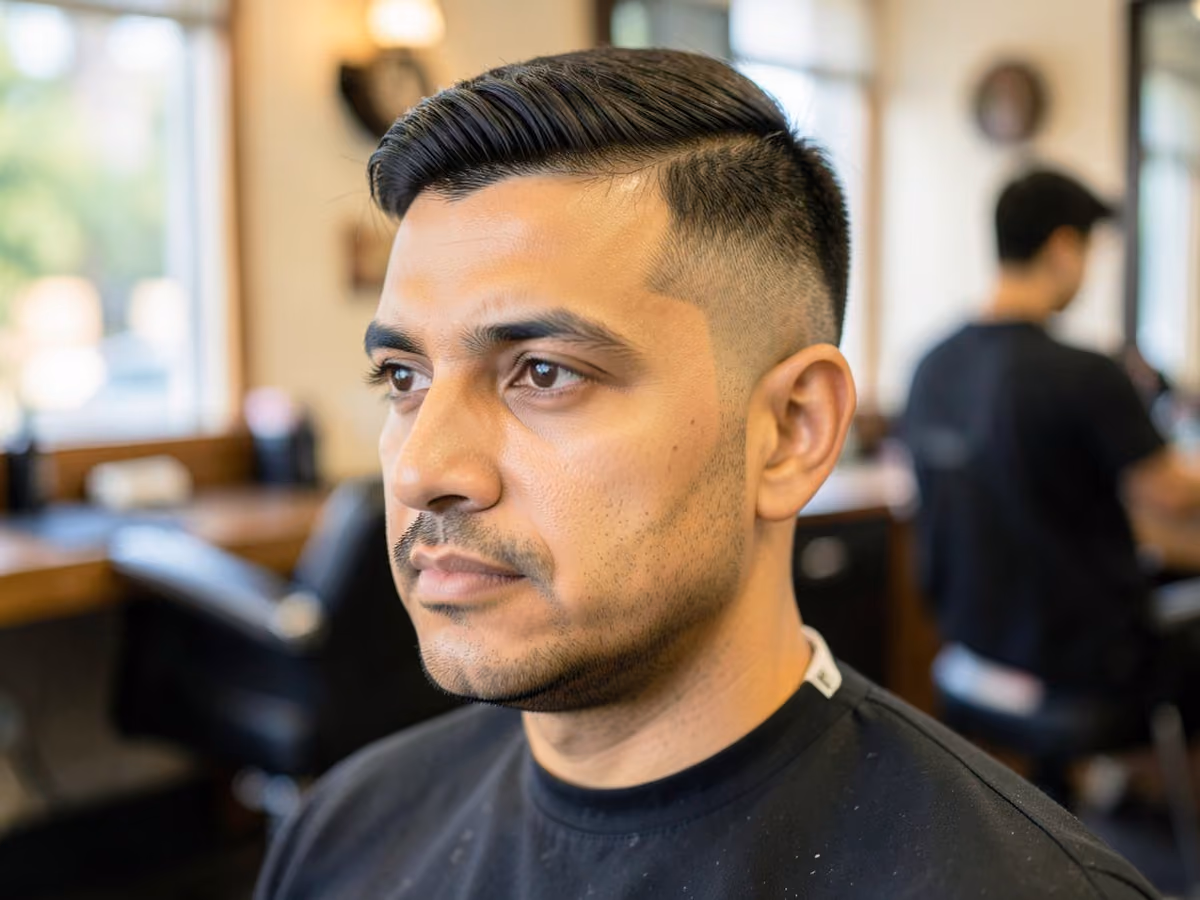 Man with a tape up with low fade