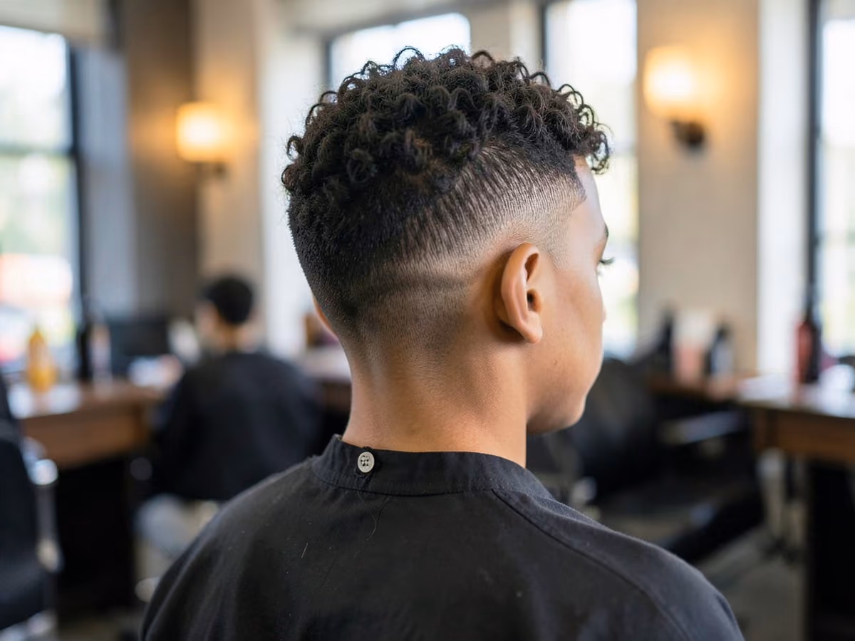 Man with a teen tape up haircut