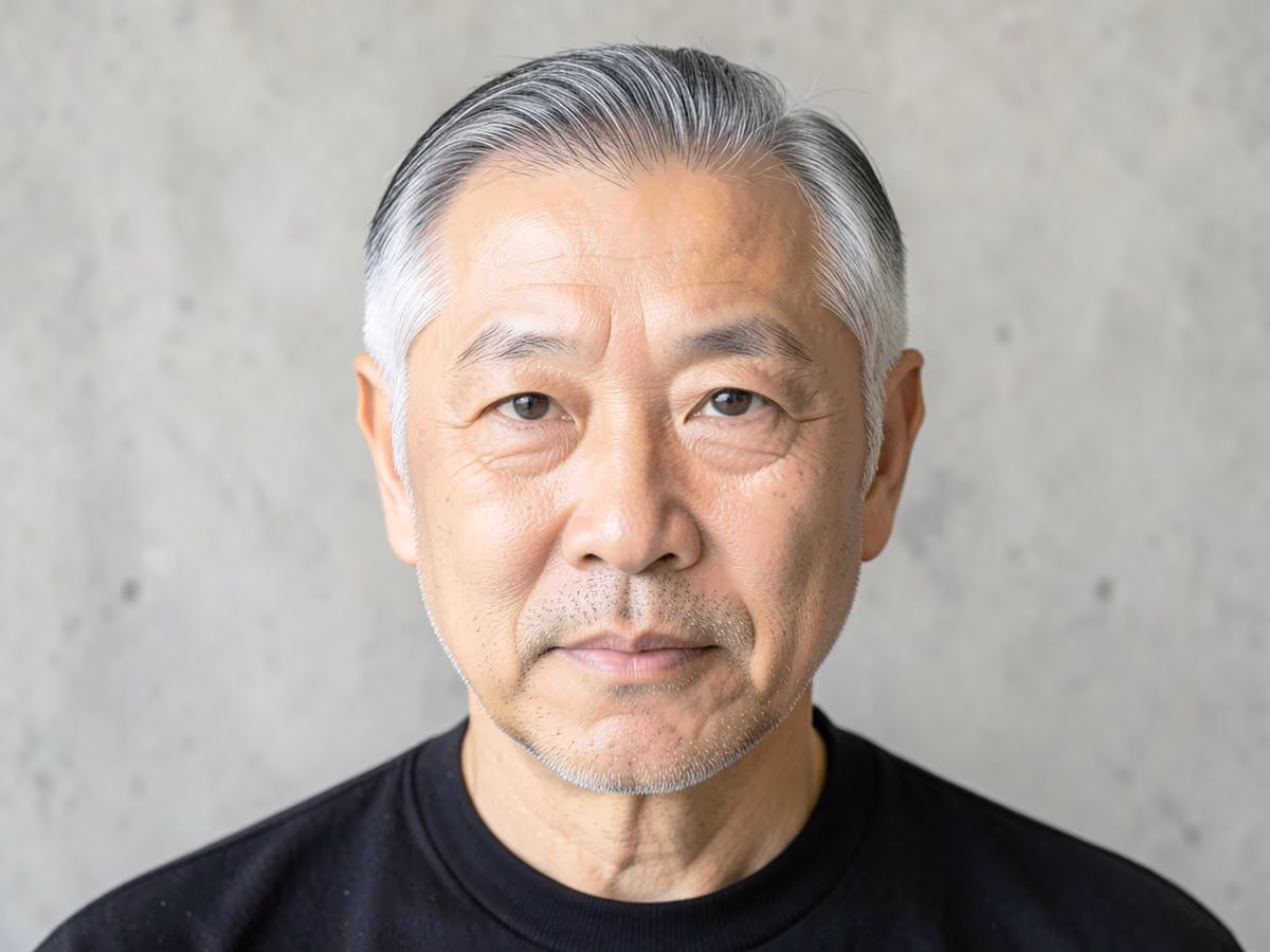 Man with a temple tape up haircut