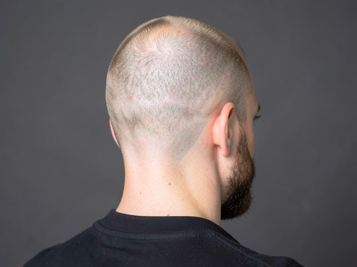 Man with a bald taper vs bald fade