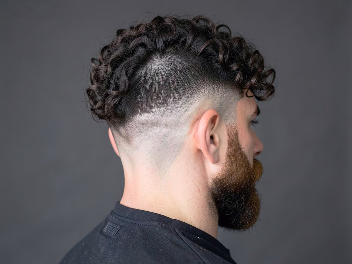 Man with a taper vs fade on curly hair