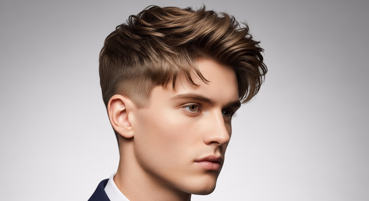 Clean Shaven Tapered Shag hairstyle for men 2026 — tapered shag variation, best for salt-and-pepper mature hair, modern barbering by Master Stylist Jessica Hamilton