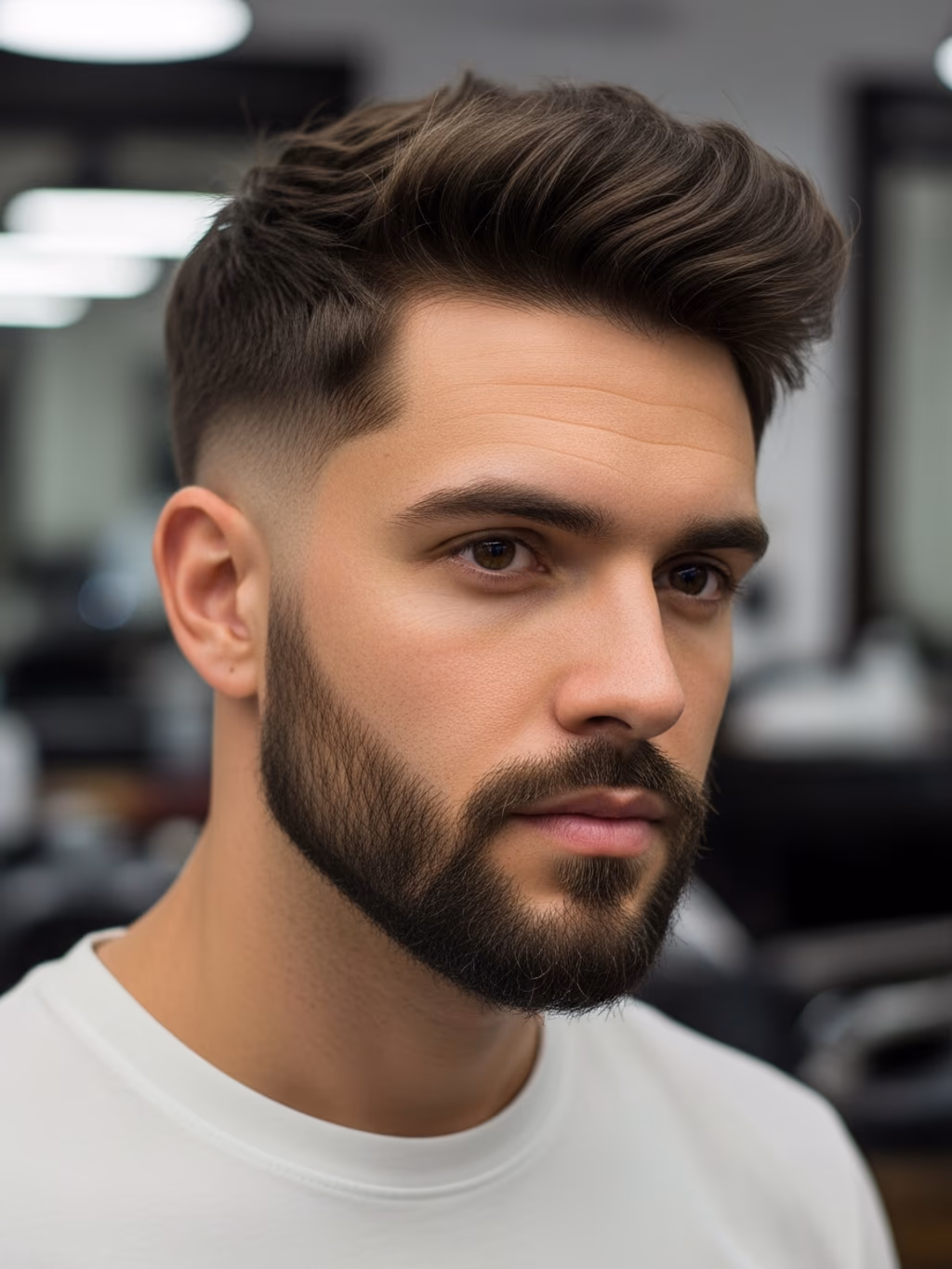 Textured Tapered Shag hairstyle for men 2026 — tapered shag variation, best for round faces seeking elongation, modern barbering by Master Stylist Jessica Hamilton