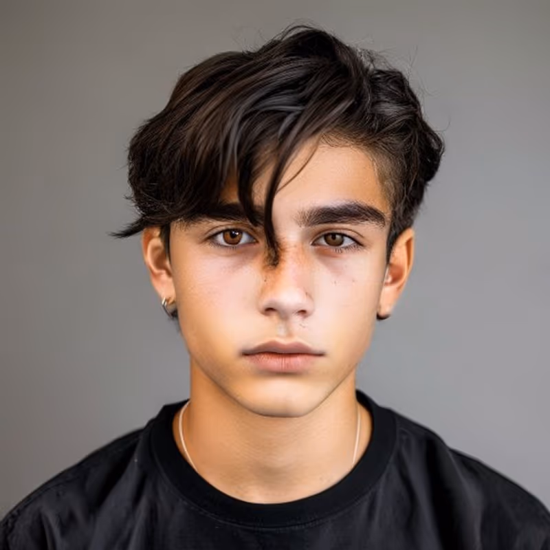 Middle Part hairstyle for men 2026 — Teenage Guys Haircuts variation, best for E-boy and gen z soft style, modern barbering by Master Stylist Jessica Hamilton