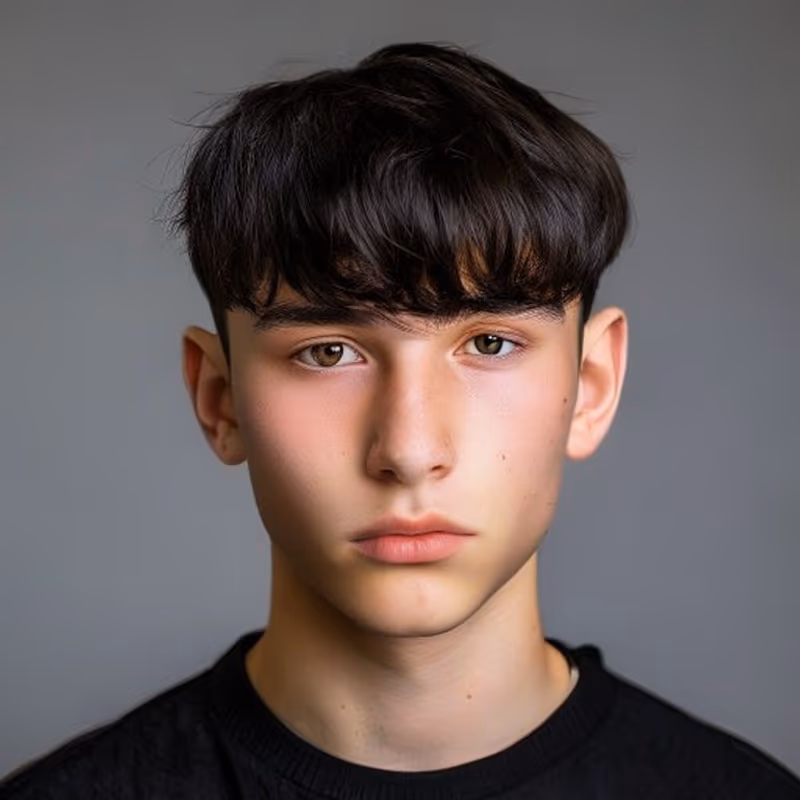 Modern Bowl Cut hairstyle for men 2026 — Teenage Guys Haircuts variation, best for Bold, statement, K-style, modern barbering by Master Stylist Jessica Hamilton