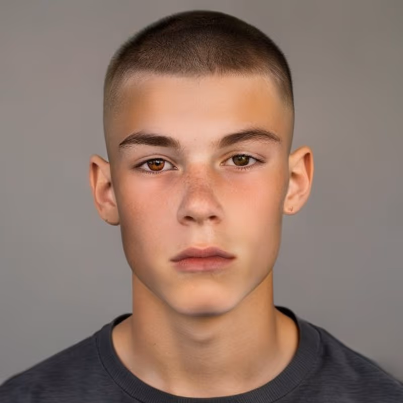 Buzz Cut hairstyle for men 2026 — Teenage Guys Haircuts variation, best for Summer, sports, lowest effort, modern barbering by Master Stylist Jessica Hamilton