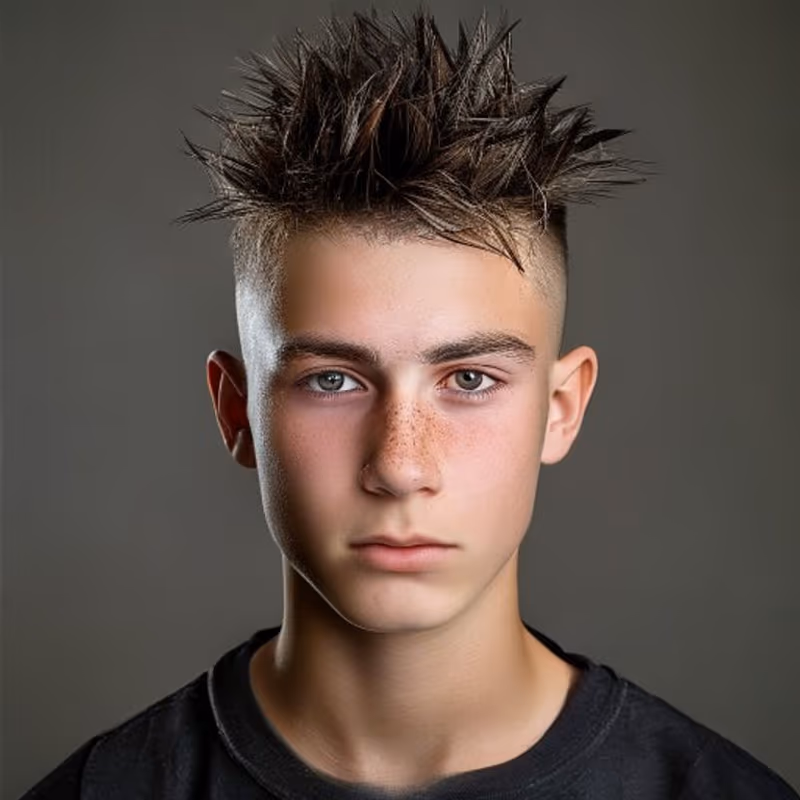 Spiky Hair hairstyle for men 2026 — Teenage Guys Haircuts variation, best for Energetic, sharp, fun, modern barbering by Master Stylist Jessica Hamilton