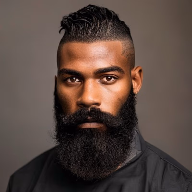 Temple Fade with Beard hairstyle for men 2026 — Temple Fade variation, best for A fuller, masculine look, modern barbering by Master Stylist Jessica Hamilton