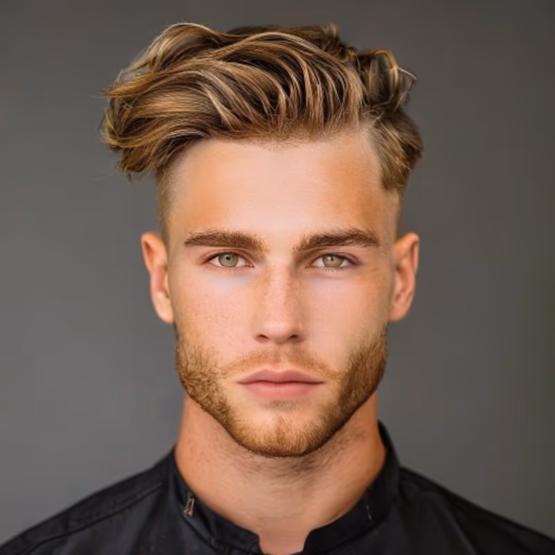 Temple Fade Wavy Hair hairstyle for men 2026 — Temple Fade variation, best for Wavy hair, modern barbering by Master Stylist Jessica Hamilton