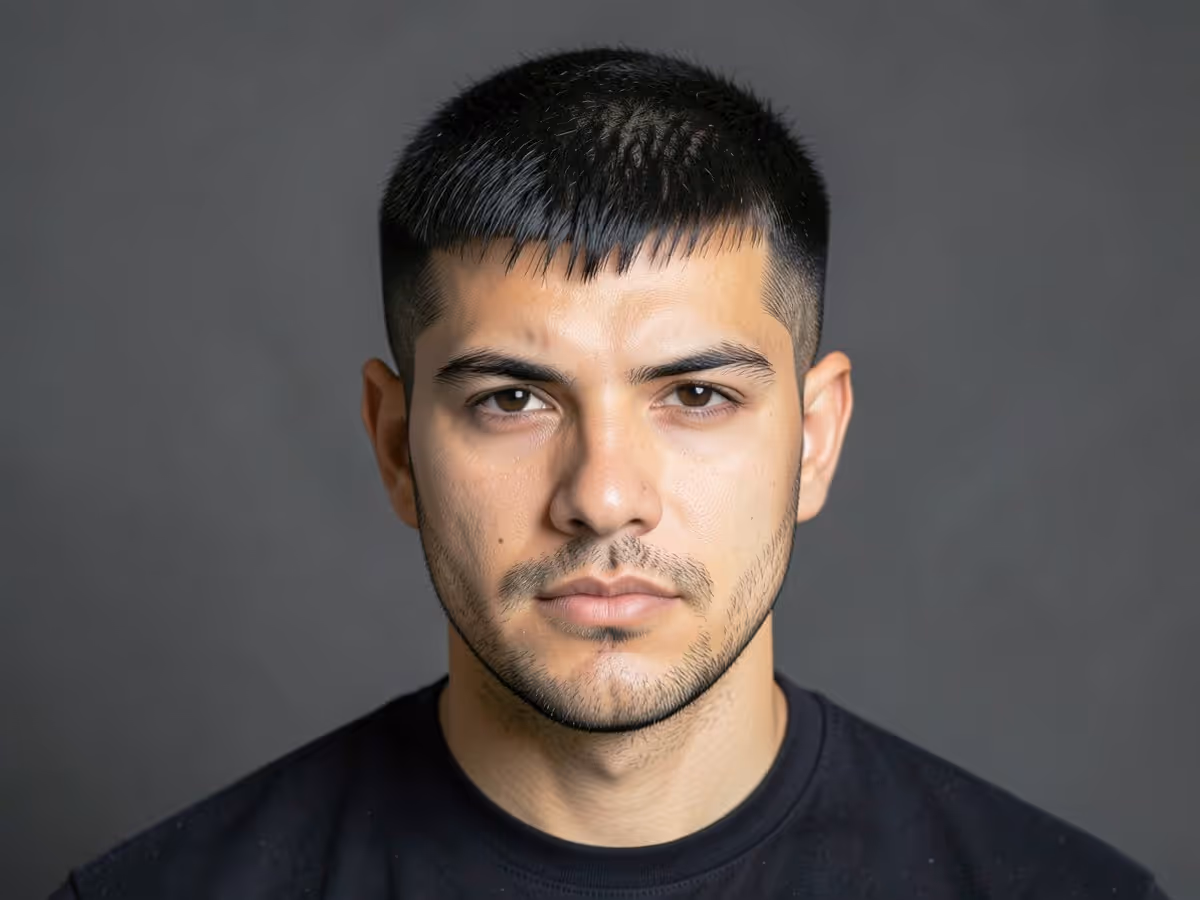 Man with a textured french crop