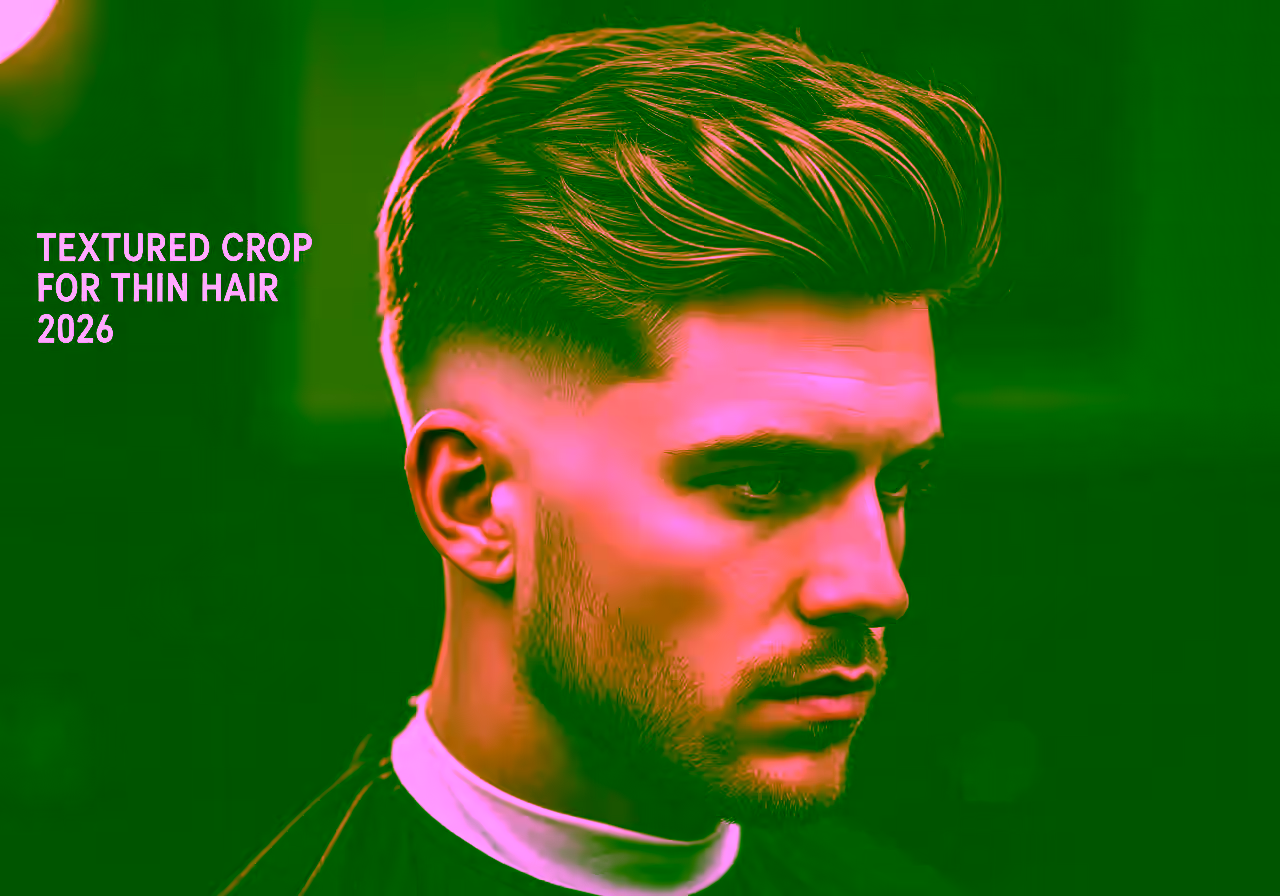 Textured Crop for Thin Hair hairstyle for men 2026 — textured crop variation, best for thin/fine hair + all faces, modern barbering by Master Stylist Jessica Hamilton