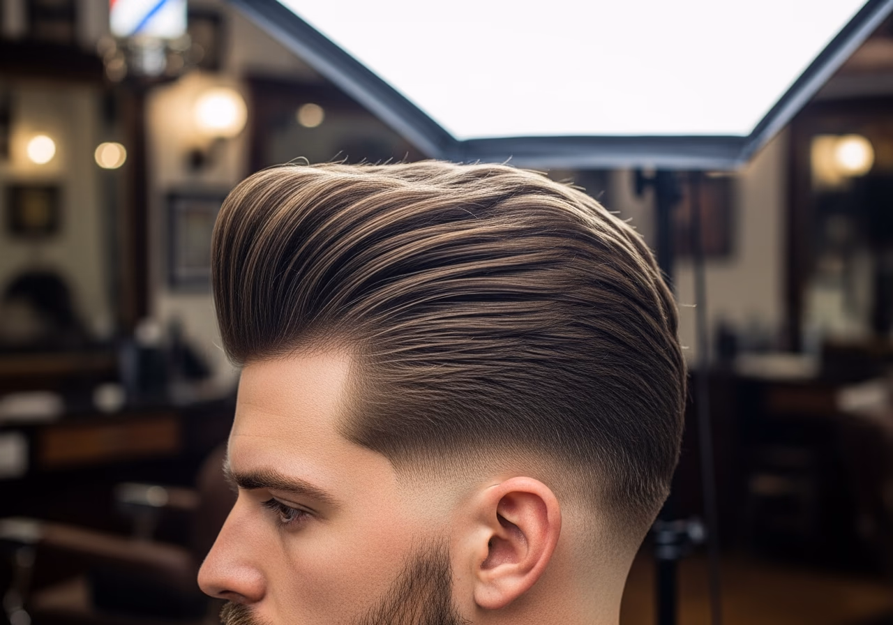 Thick Hair Haircuts for Men 2026 - Modern Pompadour with Heavy Layering