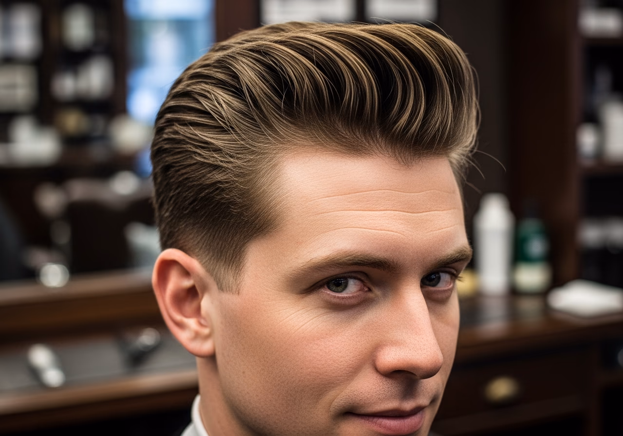 Thick Hair Haircuts for Men 2026 - Rounded Pompadour with Heavy Texturing