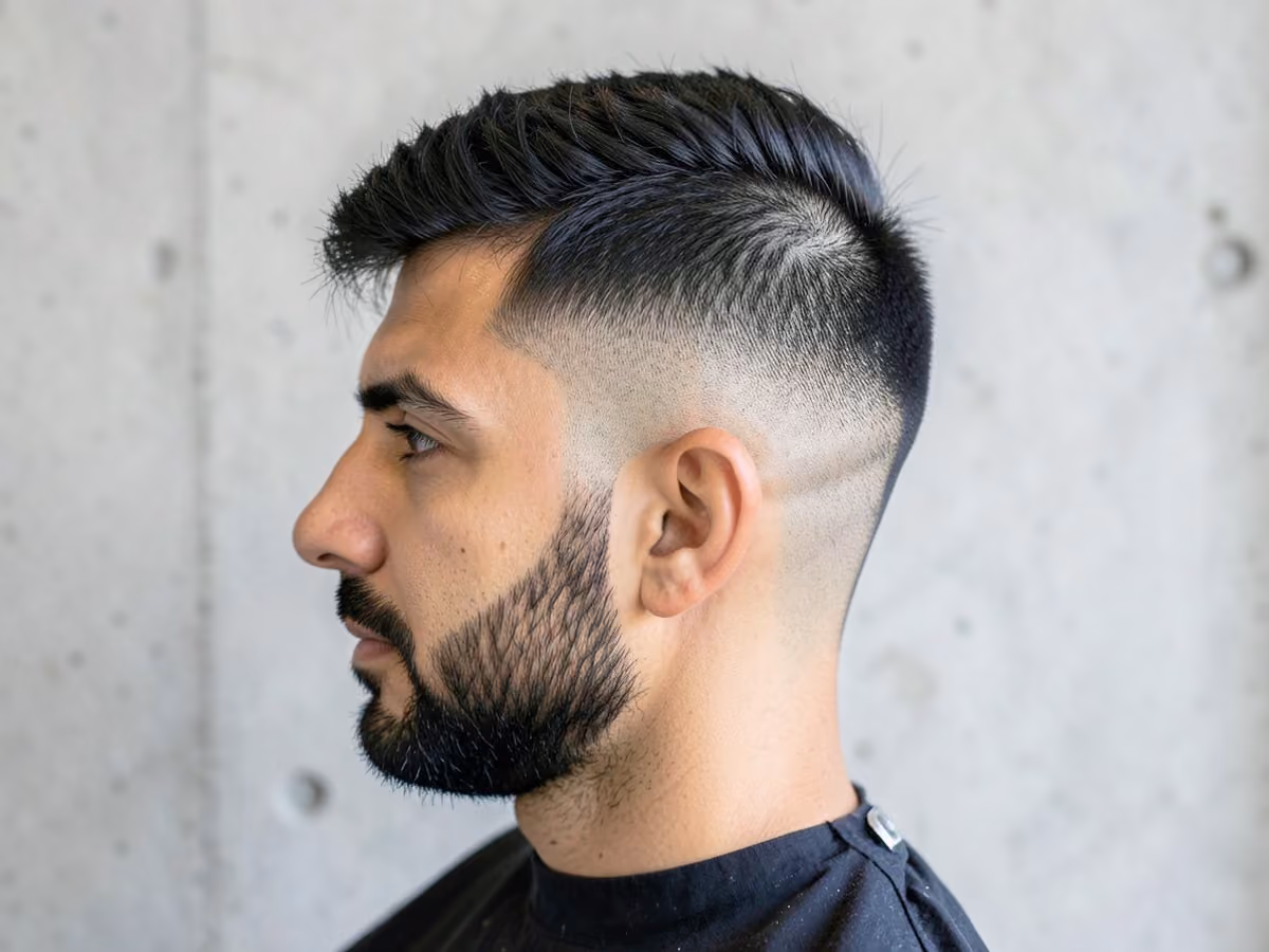 Man with a short crop for thick hair