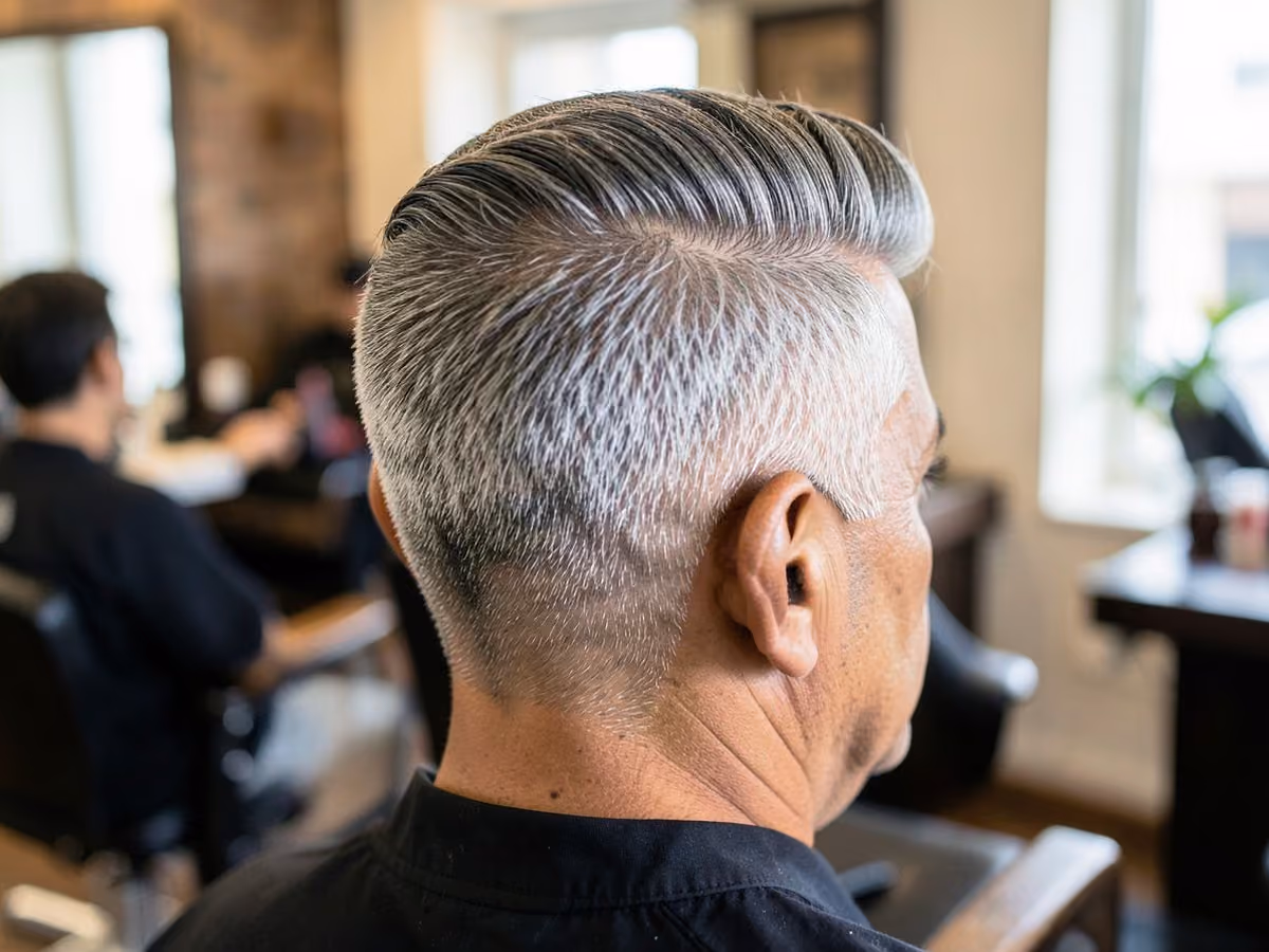 Man with a thick hair comb over