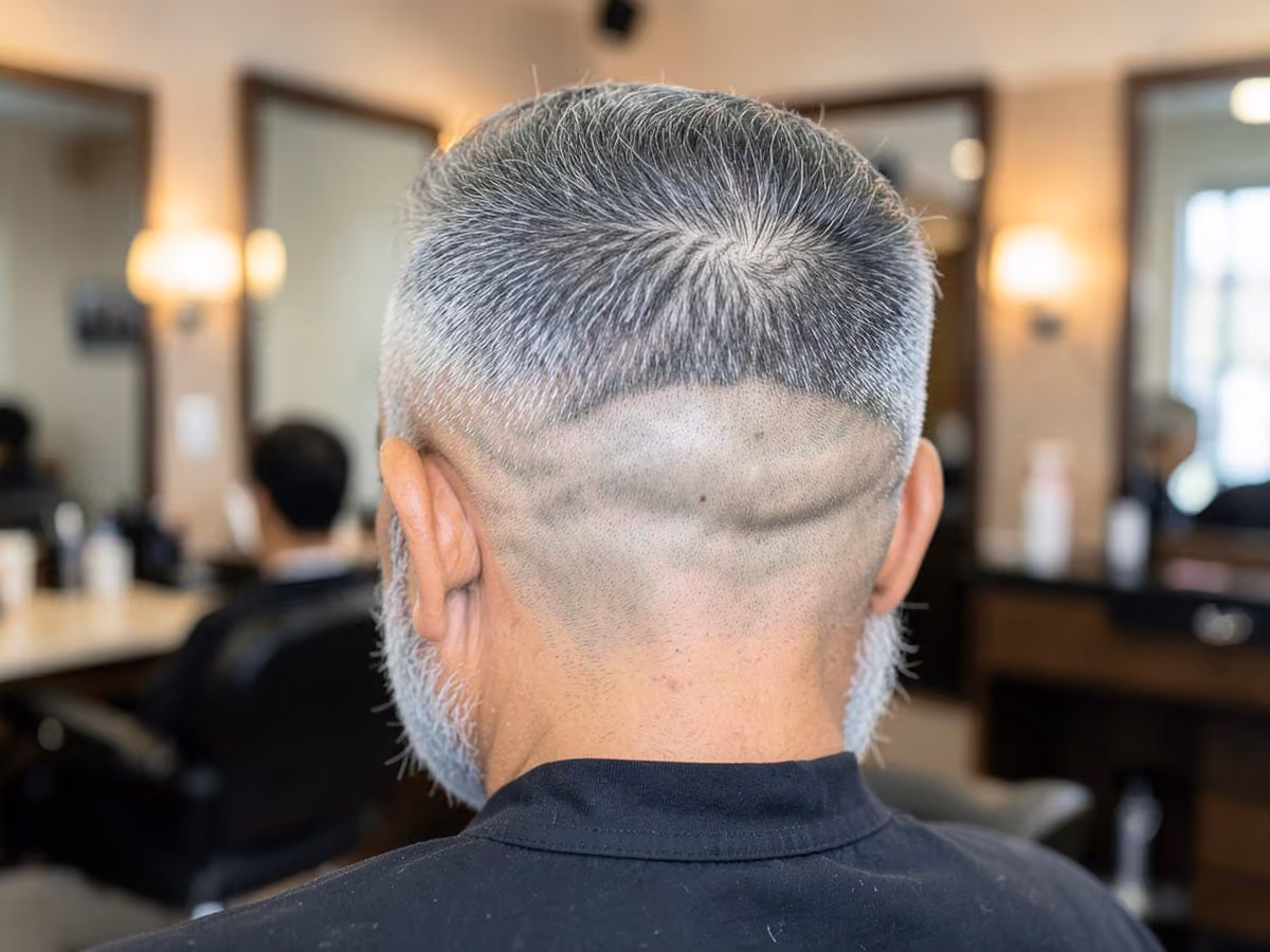 Man with a thick hair mid fade