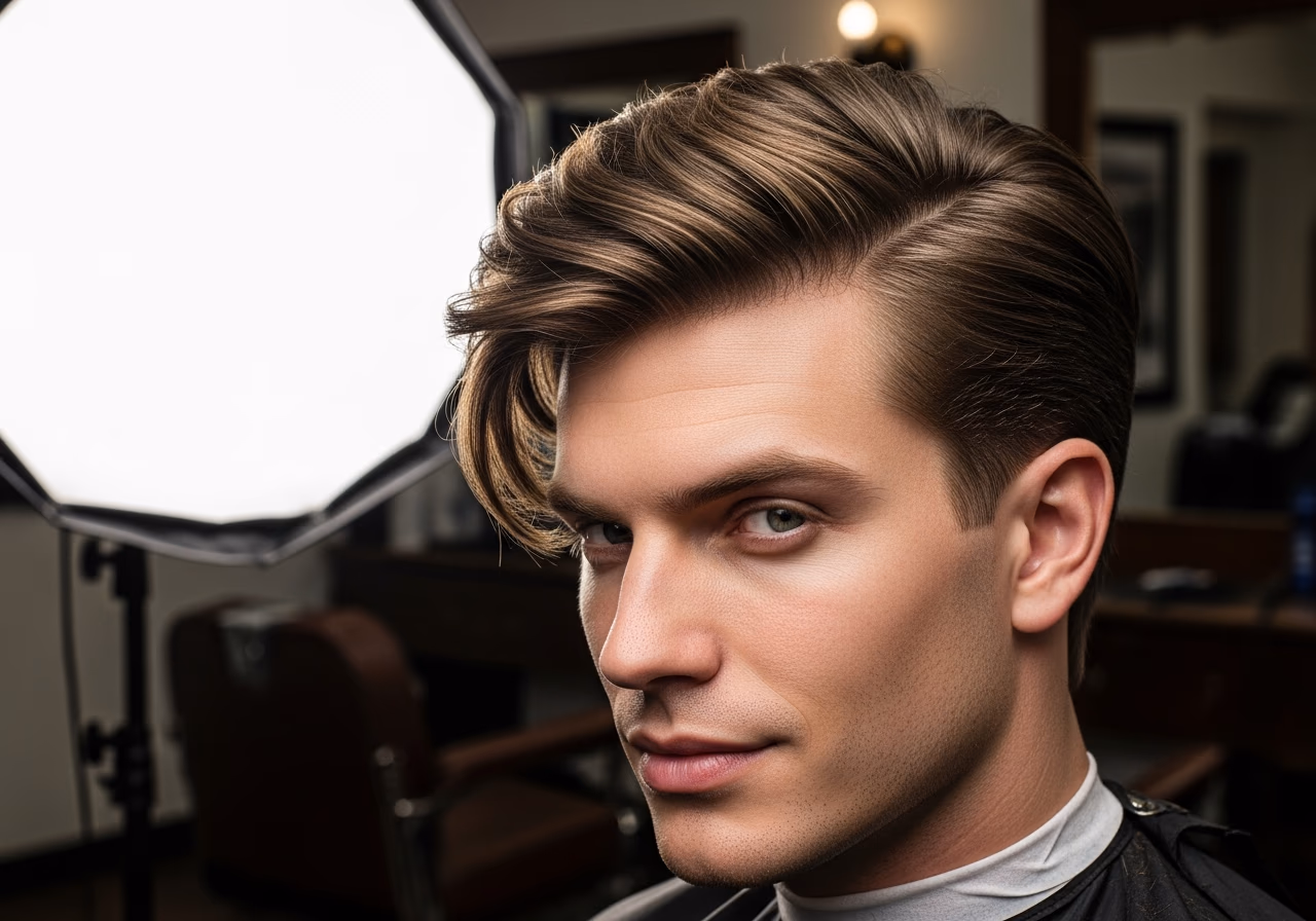 Thick Hair Haircuts for Men 2026 - Wide Side Part with Heavy Layering