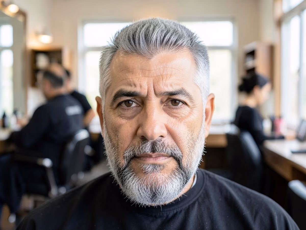 Man with a butch cut for fine hair