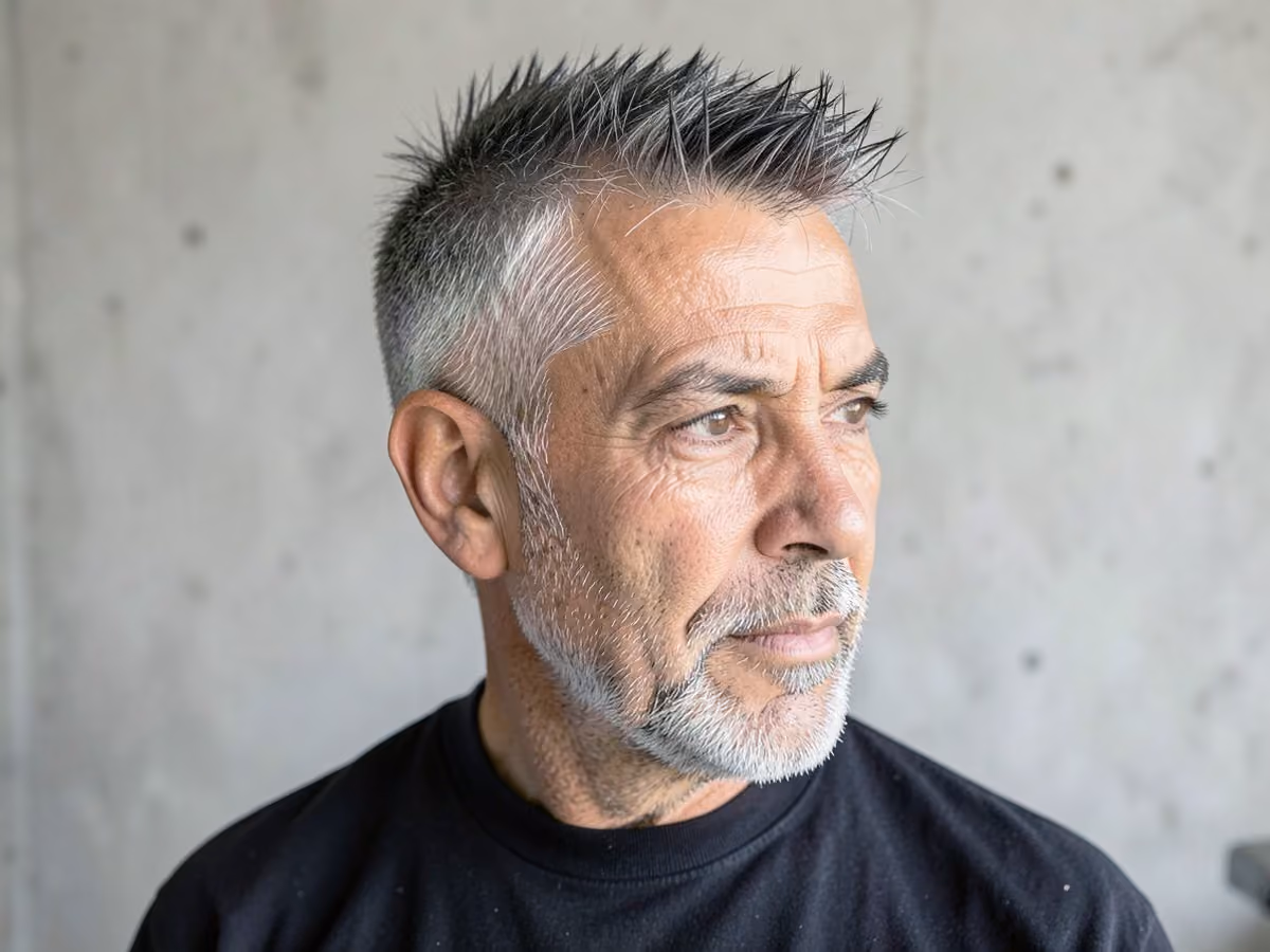 Man with a messy crop for fine hair