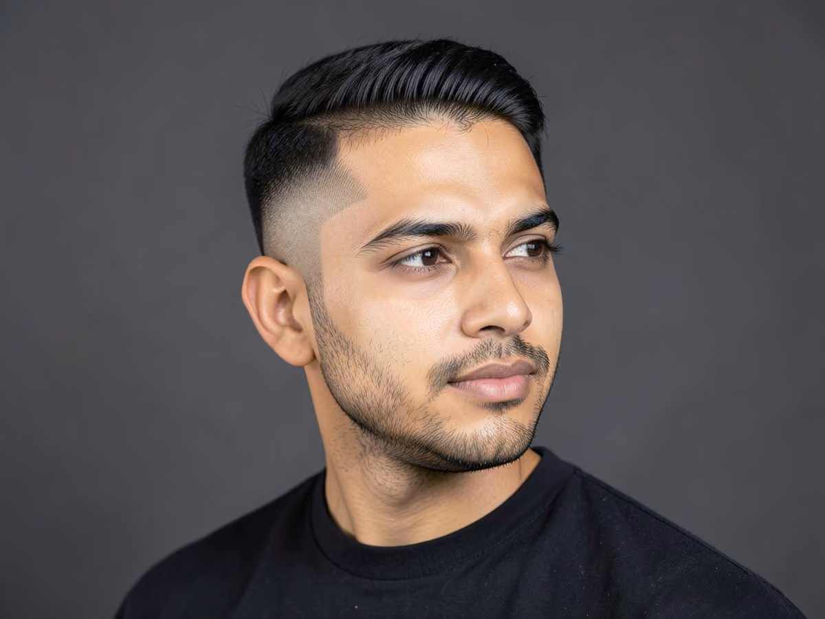 Man with a mid fade for fine hair