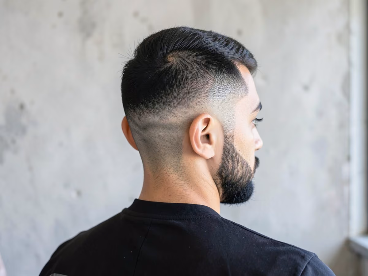 Man with a shadow fade for fine hair