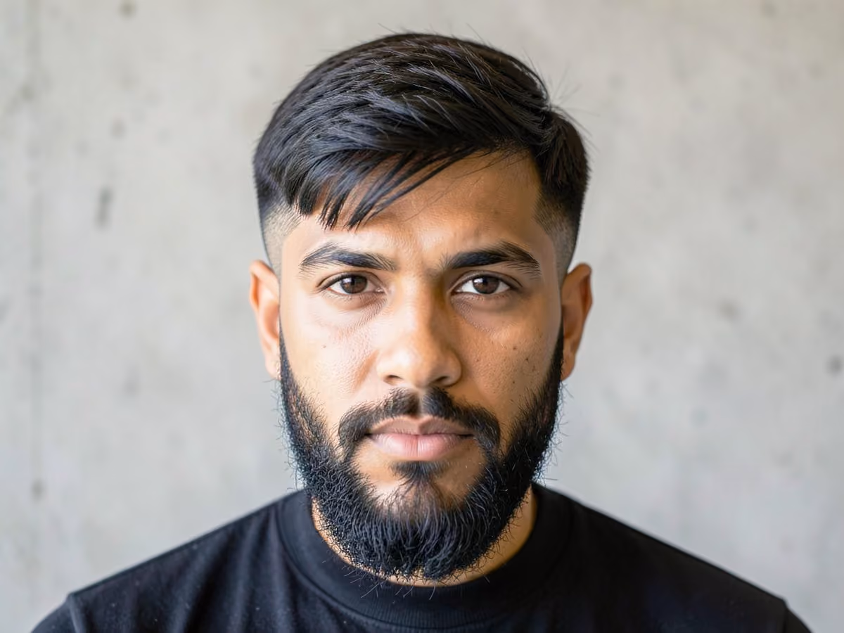 Man with a textured fringe for fine hair