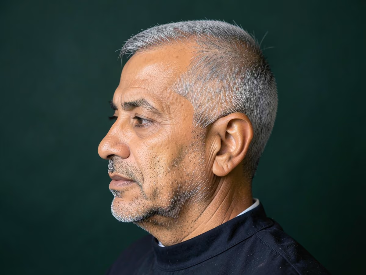 Man with a thin hair for older men