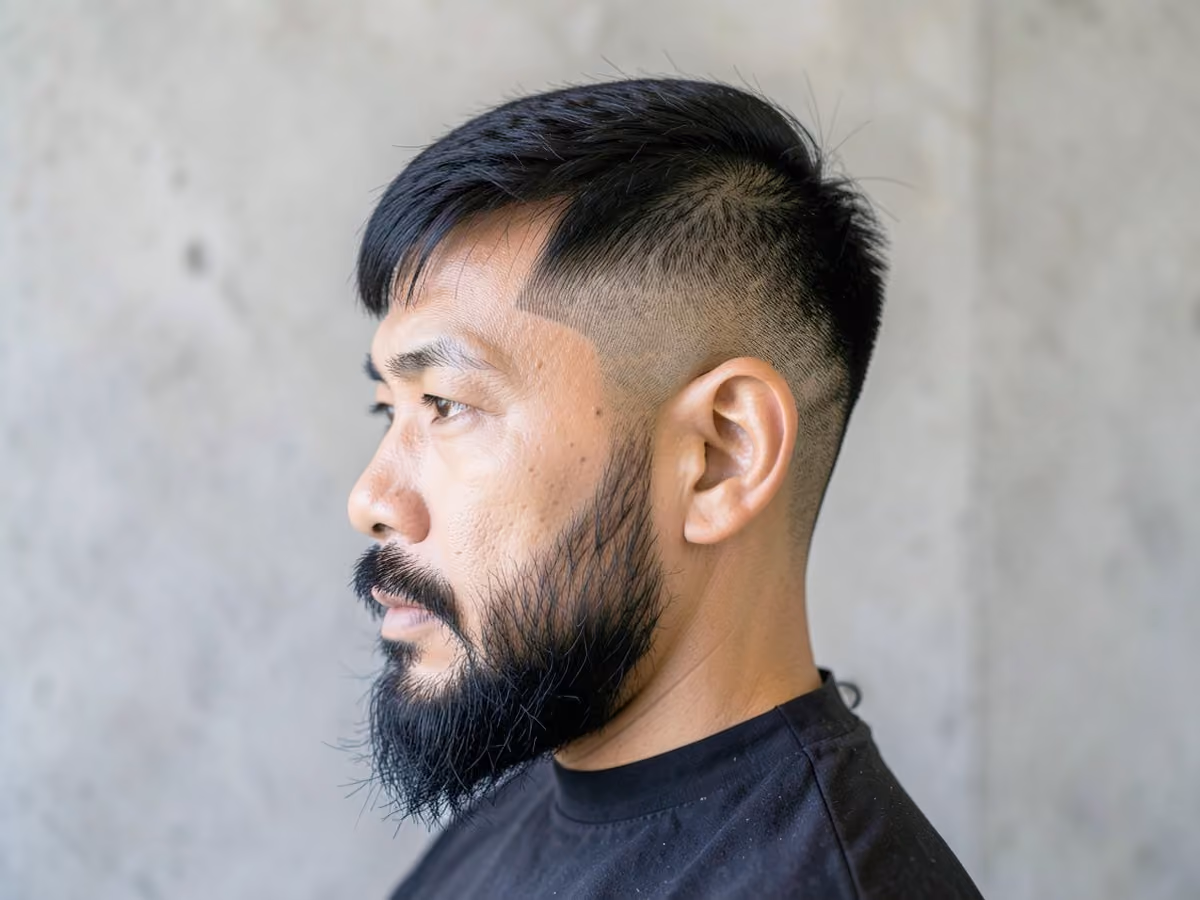 Man with a thin hair french crop