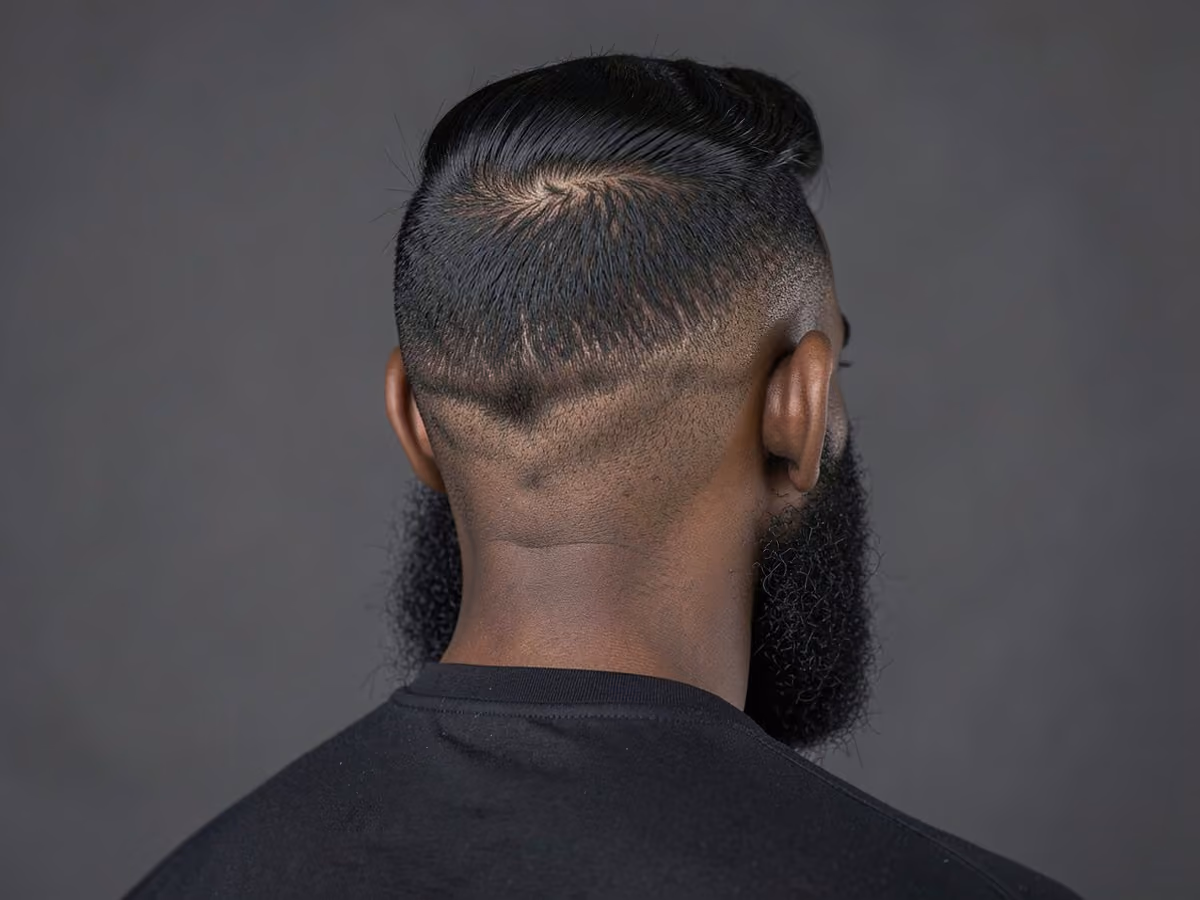 Man with a thin hair quiff