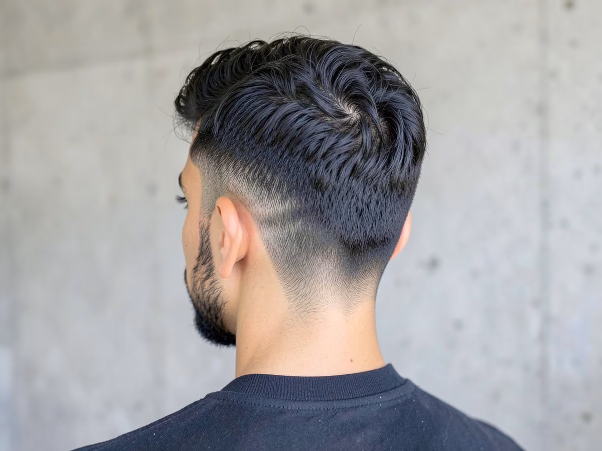 Man with a thin wavy hair haircut