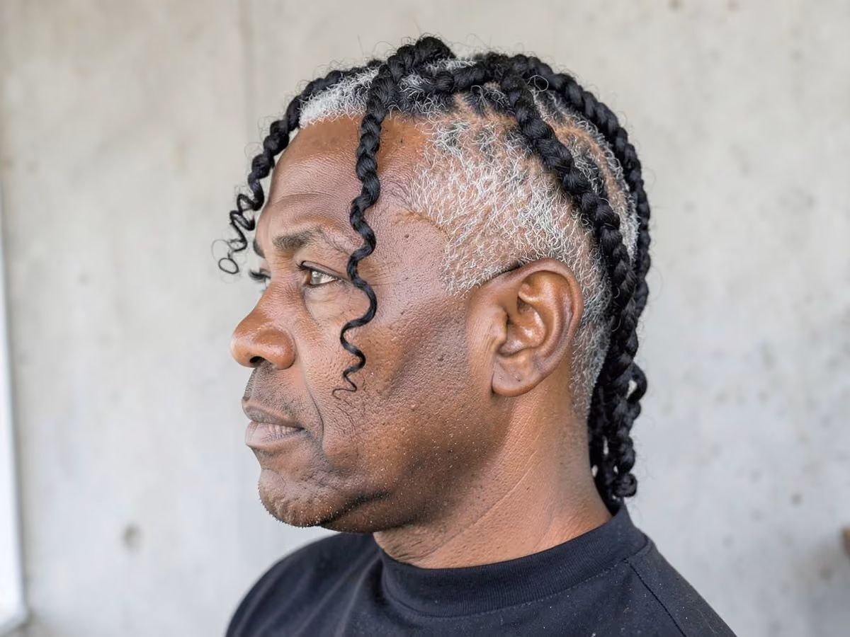 Man with a curly hair twists